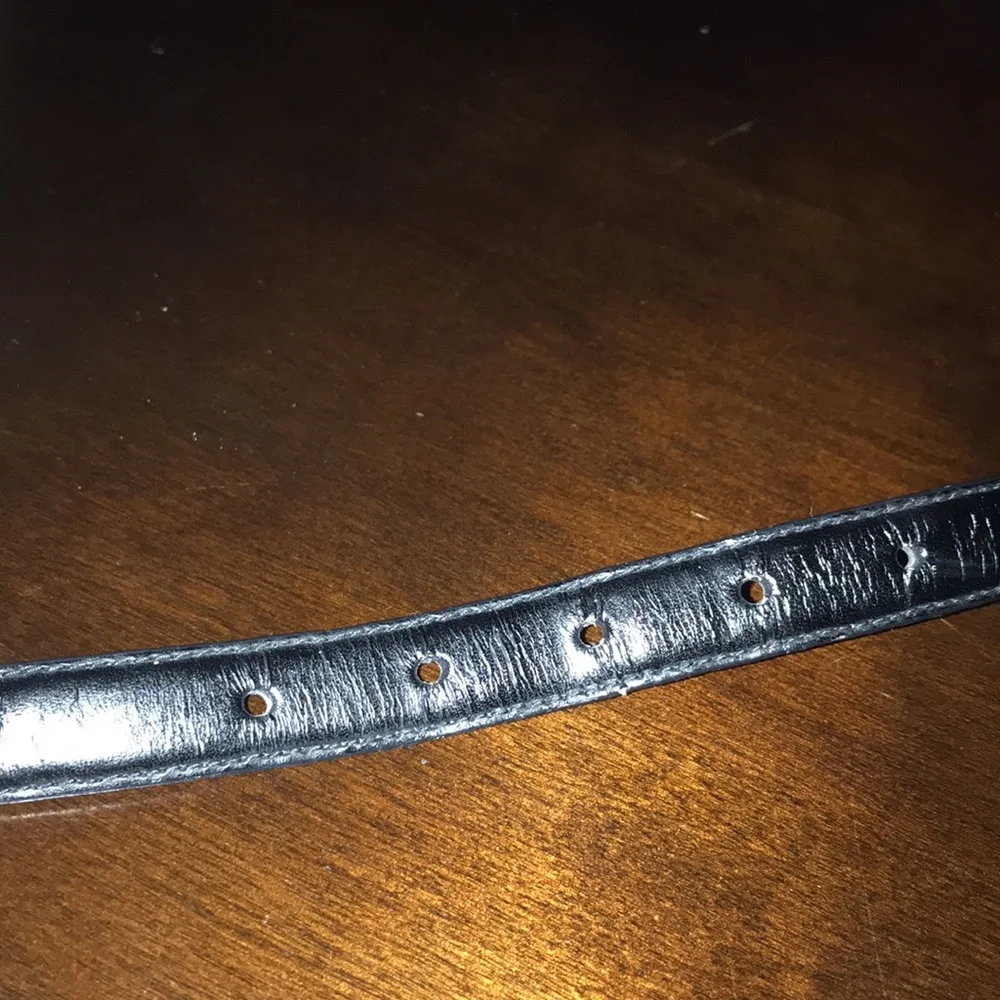 Liz Claiborne Women’s Black Bonded Leather Belt 3/4” Wide SOLID BRASS Buckle